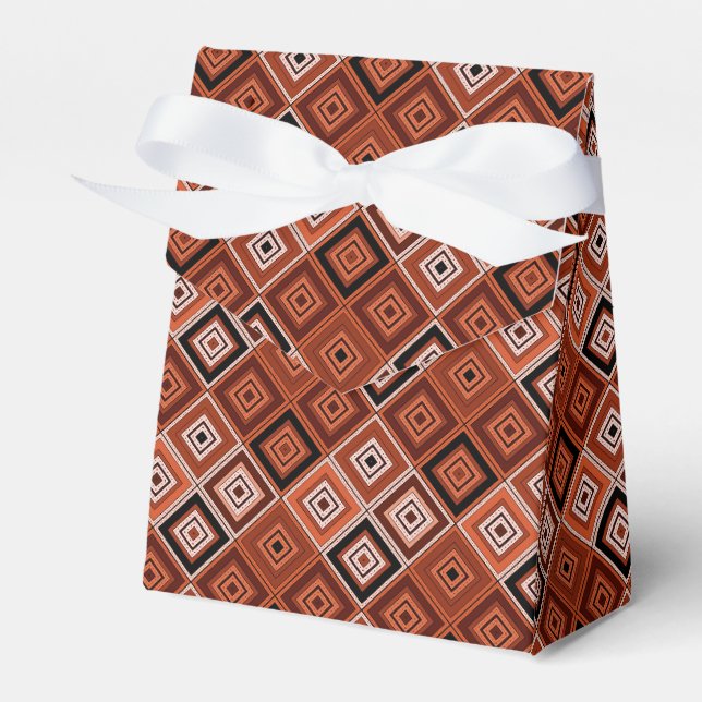Ballotins Géométrie patchwork ethnique marron orange  (Verso)