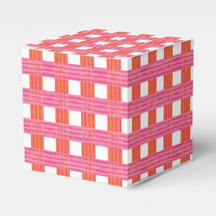 Ballotins Gingham Tissage Vitrage en Rose et Orange