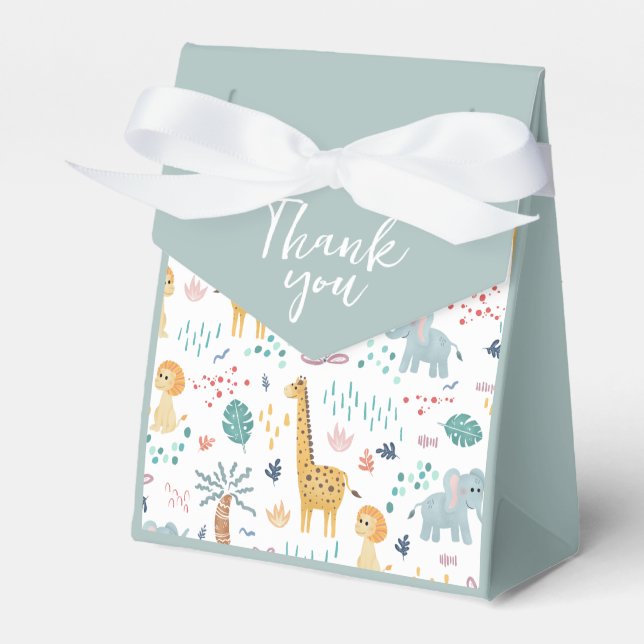 Ballotins Giraffe et Elephant Boy Safari Baby shower (Verso)