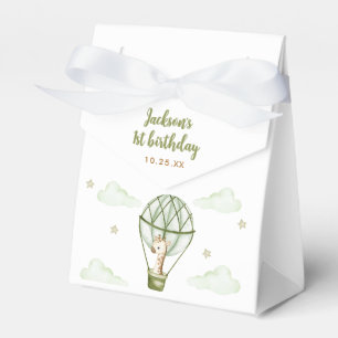 Ballotins Giraffe Hot Air Balloon Green Boy 1er anniversaire