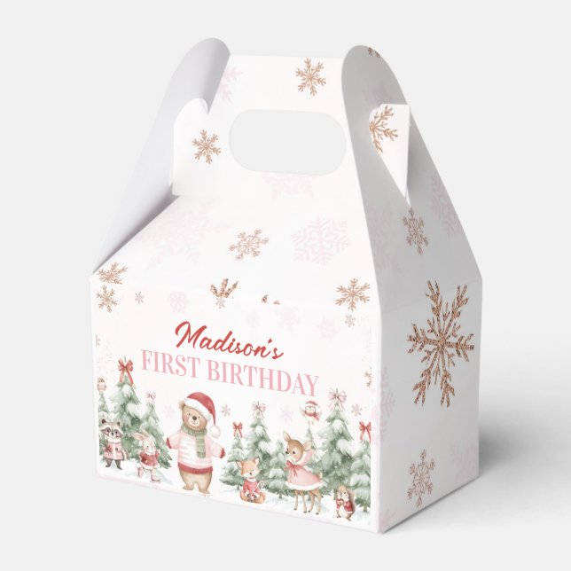Ballotins Girl Winter Onederland Woodland Animals Birthday (Verso)