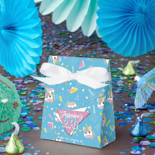 Ballotins Girls Retro Blue Unicorn Anniversaire