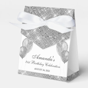 Ballotins Glam Argent et Blanc Personnalisable