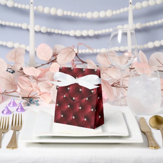 Ballotins Glam Red Faux Velvet de luxe (Mariage)