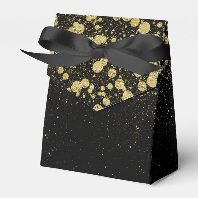 Ballotins Glittery Gold Confetti en noir (Verso)