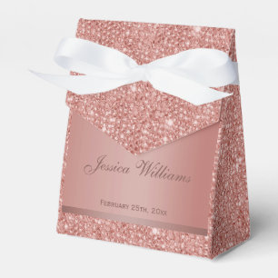 Ballotins Glitzy Rose Gold Bow & Gem fête d'anniversaire