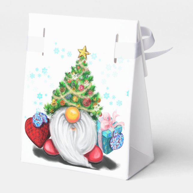 Ballotins Gnome mignonne avec arbre de Noël Casquette et cad (Arrière)