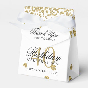 Ballotins Gold 40th Birthday Merci Confetti White