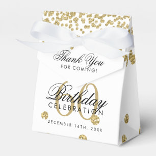 Ballotins Gold 60th Birthday Merci Confetti White
