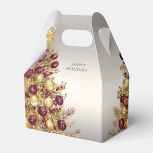 Ballotins Gold Burgundy Christmas Tree boîte cadeau de vacan