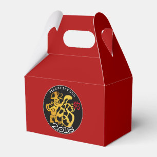 Ballotins Gold Chien Papercut Chinois Nouvel An Zodiac Favor