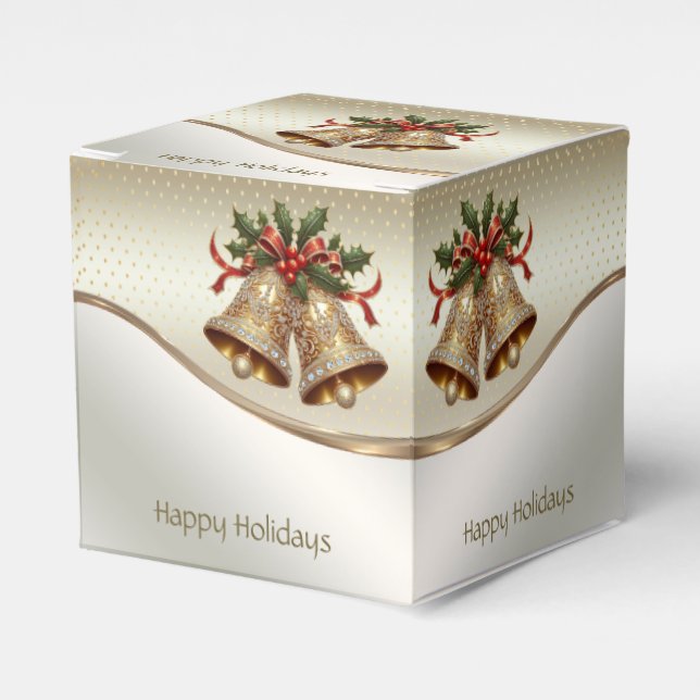 Ballotins Gold Christmas Bells boîte cadeau de vacances (Verso)