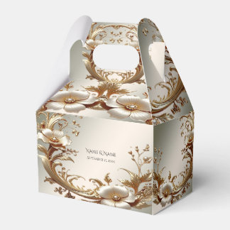 Ballotins Gold Floral Favor Box