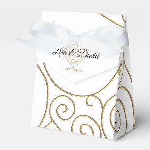 Ballotins Gold Heart Noms de la nouvelle mariée boîte de pré