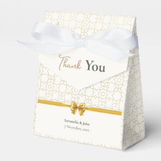 Ballotins Gold & Ivory Art Deco Pattern with Bow Wedding