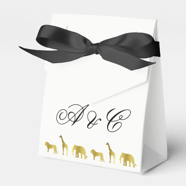 Ballotins Gold Jungle Animaux Fête Favoriser les sacs (Verso)