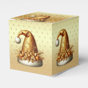 Ballotins Gold Santa Hat Noël boîte cadeau de Noël