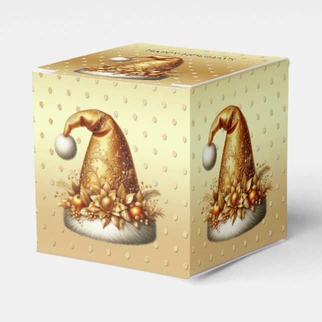 Ballotins Gold Santa Hat Noël boîte cadeau de Noël (Verso)