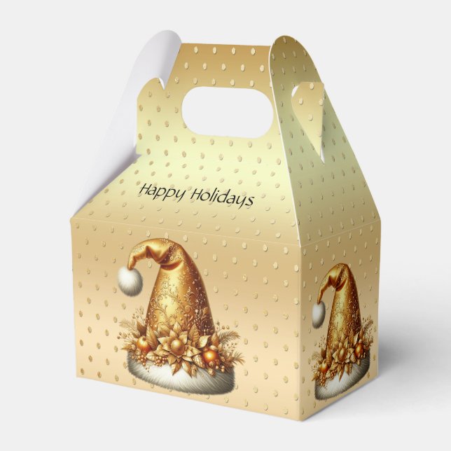 Ballotins Gold Santa Hat Noël boîte cadeau de Noël (Verso)