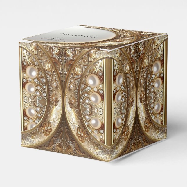 Ballotins Golden Ornate Favor Box (Verso)