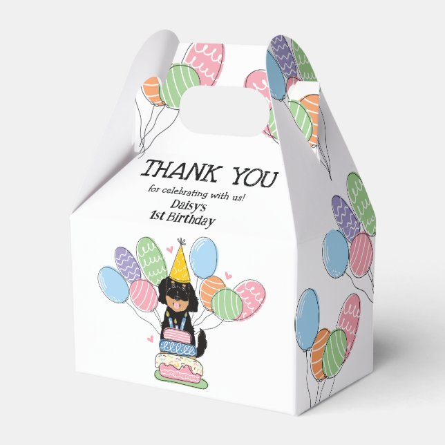 Ballotins Goldendoodle Chien Anniversaire Merci Ballotin (Verso)
