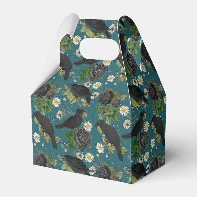Ballotins Goth Crows et Roses noirs Profond Turquoise Motif (Verso)