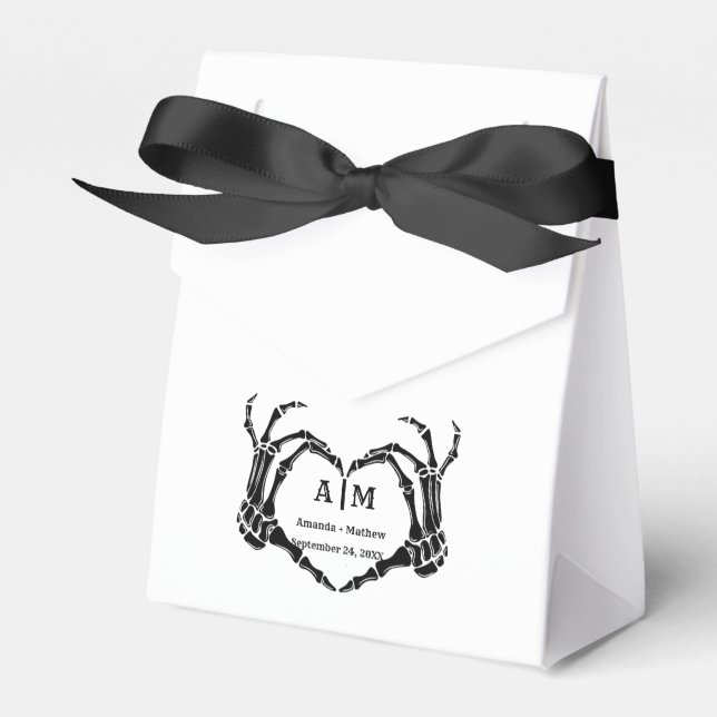 Ballotins Gothic Halloween Skull Hand Heart Black Wedding (Verso)