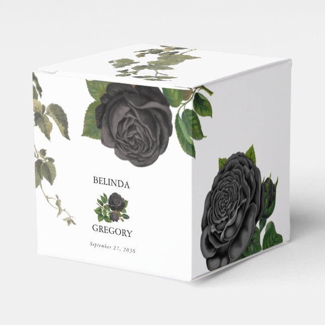 Ballotins Gothique Halloween Rose noir Mariage blanc (Verso)