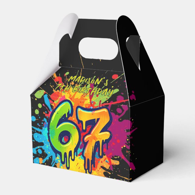 Ballotins Graffiti Six Seven Birthday Favor Box (Verso)