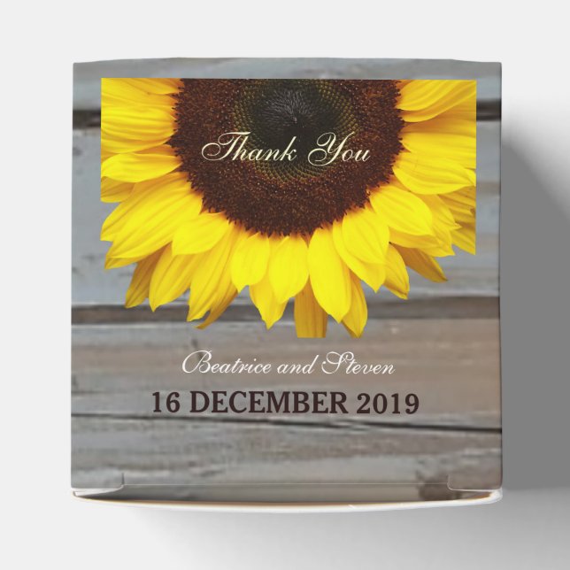 Ballotins Grange rustique Bois Tournesol Boîte de mariage Fa (Haut)