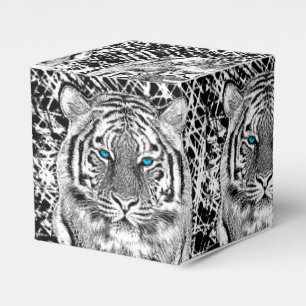 Ballotins Graphique de tigre noir et blanc aux yeux bleus