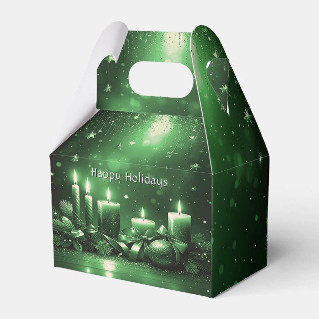 Ballotins Green Candles Christmas Holiday Gift Box (Arrière)