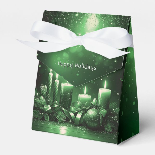 Ballotins Green Candles Christmas Holiday Gift Box (Verso)