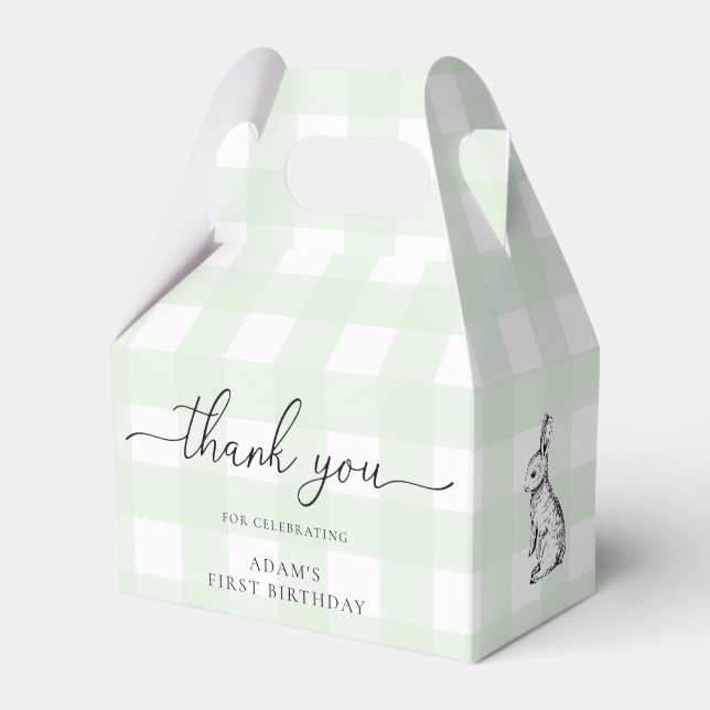 Ballotins Green En vichy Bunny Anniversaire Merci Ballotin (Verso)