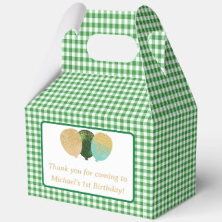 Ballotins Green Gingham Balloons Custom Photo Birthday