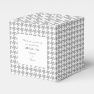 Ballotins Grey Houndstooth Boîte de Faveur de mariage