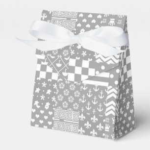 Ballotins Gris Blanc Mixte Motif Patchwork Design