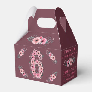 Ballotins Gros 6e anniversaire Fleurs roses Fille Foliage ve