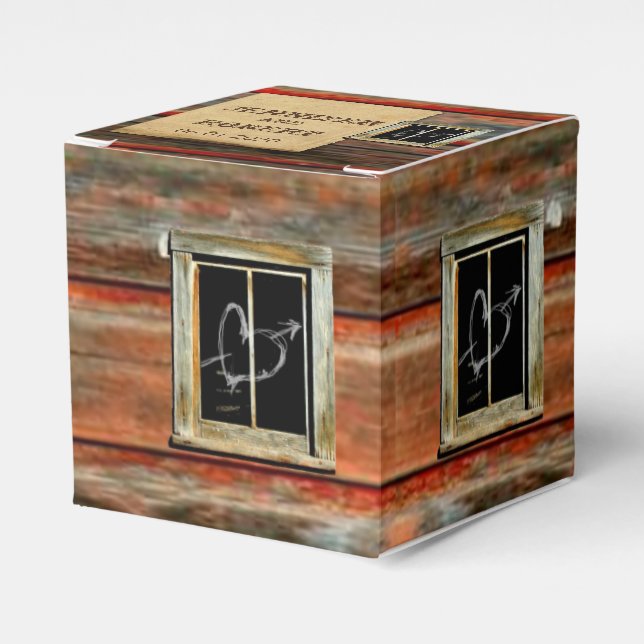 Ballotins Grotte rustique Bois Graffiti Coeur Mariage Favor  (Verso)