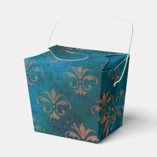 Ballotins Grunge cuivre patine et turquoise fleur de lis
