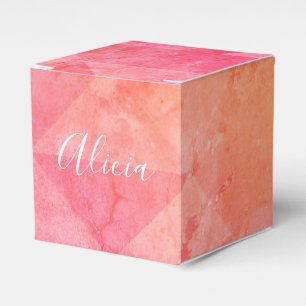 Ballotins Grunge rose orange aquarelle nom personnalisé text