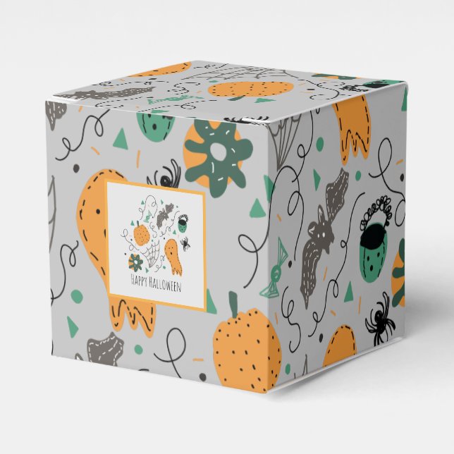 Ballotins Halloween mignon Citrouille chauve Doodle Motif gr (Verso)