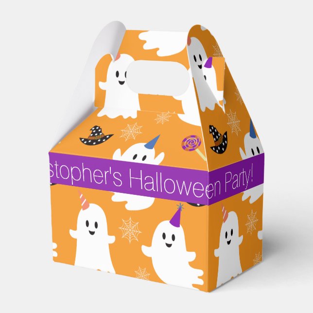 Ballotins Halloween Orange Little Ghost Enfants Merci de fêt (Verso)