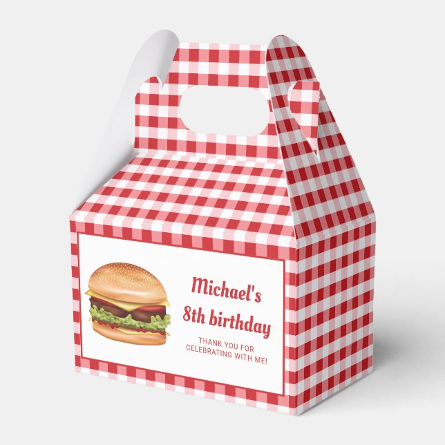 Ballotins Hamburger Sur Rouge En vichy Anniversaire Merci (Verso)