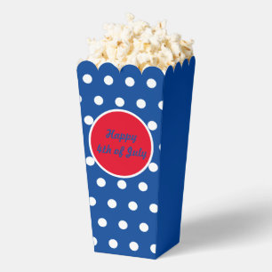 Ballotins Happy 4 juillet Popcorn Box (bleu, blanc et rouge)