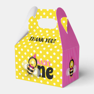 Ballotins Happy Bee First Birthday Gable Box for Girl