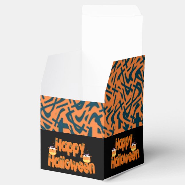 Ballotins Happy Halloween Whimsical Text Cube Ballotin (Ouvert)