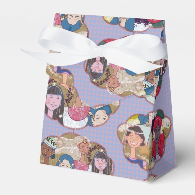 Ballotins Happy Illustrated Gift Favor Box (Verso)