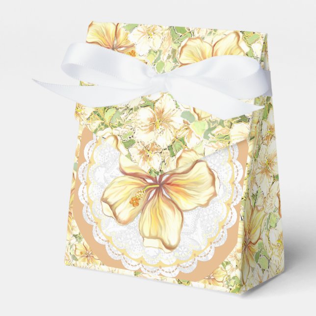 Ballotins Hibiscus & dentelle JAUNE (Verso)