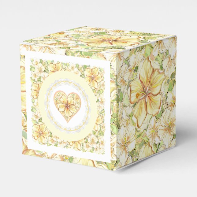 Ballotins Hibiscus & dentelle JAUNE (Verso)